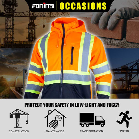 construction outdoor hi vis safety sweatshirt