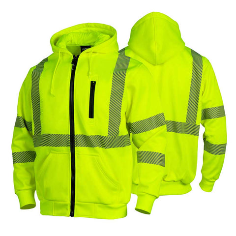 yellow hi vis hoodie reflective tape