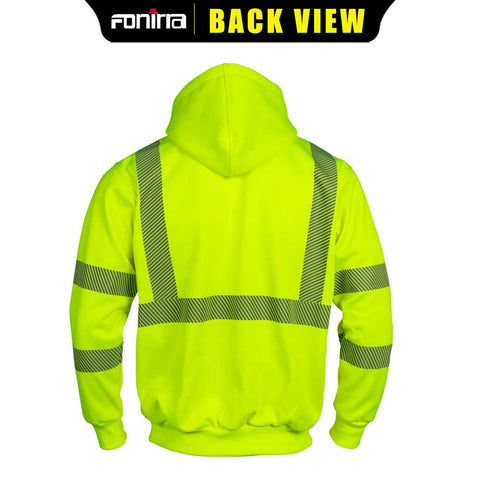 hi vis hoodie refective tape back view