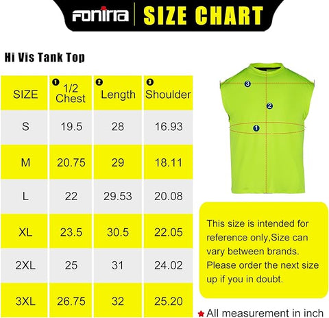 muscle shirt size chart