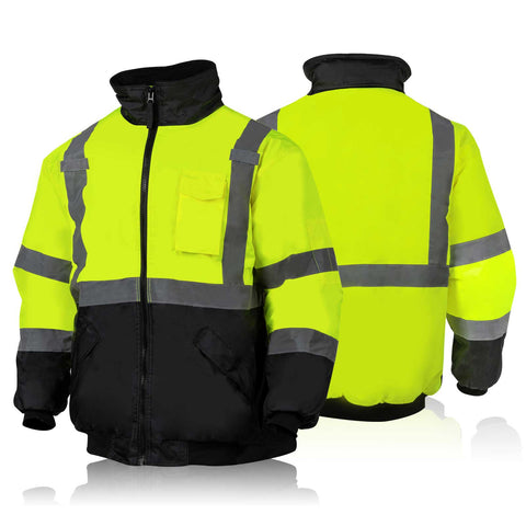 yellow hi vis bomber jacket