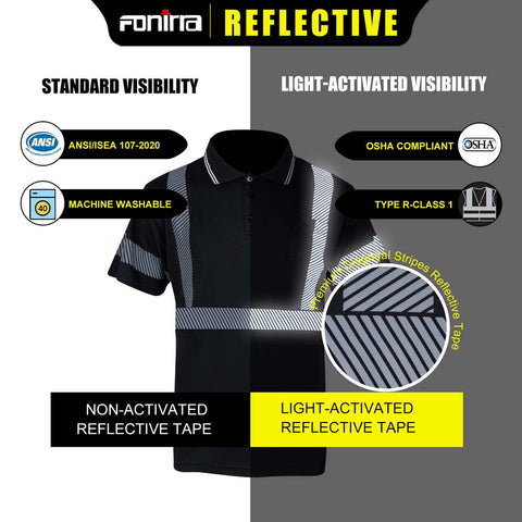 black reflective hi vis shirts