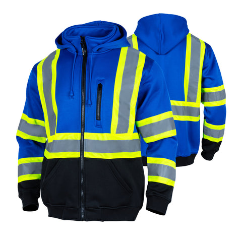 blue hi vis safety hoodie