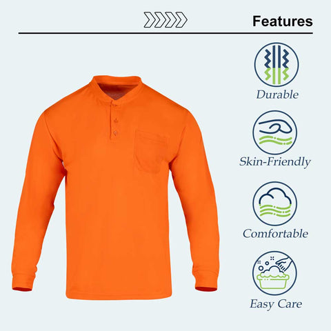 orange long sleeve work shirts