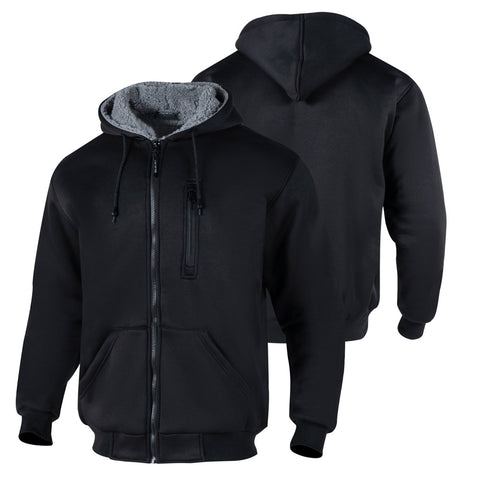 SW11B Black Heavy Duty Sherpa Fleece Winter Work Jacket