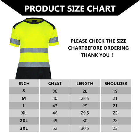 women's hi vis shirt size chart